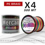 Mercan PE Örgü Premium 4X İp 0.30 mm - 500 mt Multi Colour Misina