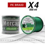 Mercan PE Örgü Premium 4X İp 0.30 mm - 500 mt Yeşil Misina