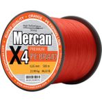 Mercan Pe Örgü Premium X4 İp 0.35 mm - 500 mt Turuncu Misina