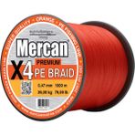 Mercan Premium X4 Pe Örgü Turuncu Renk Ip 1000 M Bobin Misina - 0,47 mm - 1000 m
