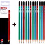 Mercanlı Kurşun Kalem 12 Li + Rotring Kırmızı Kopya Kalemi 12 Li - Standart
