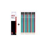 Mercanlı Kurşun Kalem 12 li + Rotring Kırmızı Kopya Kalemi 12 li