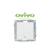 Mercansa Beyaz Zil Butonu Light Çerçevesiz Grano - Priz ve Anahtar Için Uyumlu Çerçeve