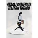 Mercansa Telefon Tutucu LED Işıklı Kumandalı Mikrofon Telefon Vlog Video Kayıt