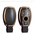 Mercedes A B C E Gla Glc Glk Siyah-Gold Anahtar Kılıfı