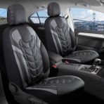 mercedes B Serisi Uyumlu Lüx Deri Oto Koltuk Kılıfı Ön Arka Takım Sılver Siyah Gri Autogoodstore - Siyah - Gri