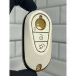Mercedes C S Sınıf W206 W223 S350 C260 C300 Anahtar Kılıfı Beyaz - Gold