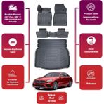 Mercedes C Serisi 2015 Model Rampalı Kulaklı Bagaj Havuzu Araca Özel Extra Havuzlu Paspas Takımı - Siyah