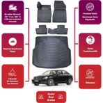 Mercedes C Serisi W204 2012 Model Plastik Bagaj Havuzu+4d Araca Özel Havuzlu Paspas Takımıı Maxii - Siyah