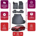 Mercedes C Serisi W205 2016 Model Plastik Bagaj Havuzu+4d Araca Özel Havuzlu Paspas Takımıı Proxy - Siyah