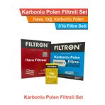 Mercedes C200 Benzinli W202 Filtron Filtre Bakım Seti 1994-2001 Hava+Yağ+Karbonlu Polen
