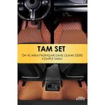 Mercedes C200 Compressor (2000-2005) Uyumlu Deri 8d Havuzlu Tam Set Oto Paspas .5 - Taba