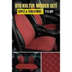 Mercedes Cls C257 2018 Ve Sonrasıterletmez Kaymaz Keten Oto Minder Kılıf Komple Set(7Parça) Kırmızı