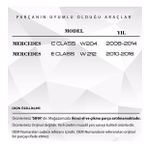Mercedes E Class W212, C Class W204 için Orta Konsol Perdesi