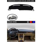 MERCEDES S CLASS W126 1979-1991 MODEL İÇİN TORPİDO KORUMA HALISI SİYAH RENK SİYAH KENAR