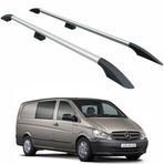 Mercedes Vito W639 Kısa Şase 2003-2014 Araç Üstü Alüminyum Tavan Yan Rayları Plus Serisi - Gri