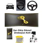MERCEDES W117 Uyumlu Araç,Araba,Oto direksiyon kılıfı sarı dikiş