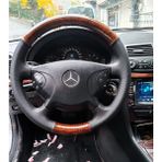 Mercedes W211 E220 Araca Özel Dikmeli Direksiyon Kılıfı (Ahşap Soft Nokta Deri) - Siyah