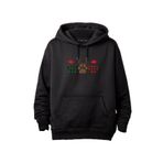 Merch&ice Geyik Patileri 3lü Yılbaşı Baskılı Unisex Hoodie Siyah 2XL