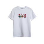 Merch&ice Geyik Patileri 3lü Yılbaşı Baskılı Unisex T-Shirt Beyaz 2XL