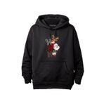 Merch&ice Ho Ho Ho Geyik Noel Baba Yılbaşı Baskılı Unisex Hoodie Siyah L