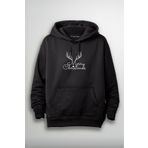Merch&ice Merry Christmas Geyik Yılbaşı Baskılı Unisex Hoodie Siyah 3XL