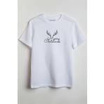 Merch&ice Merry Christmas Geyik Yılbaşı Baskılı Unisex T-Shirt Beyaz L