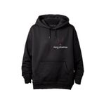 Merch&ice Merry Christmass Geyik Silüeti Yılbaşı Baskılı Unisex Hoodie Siyah 2XL