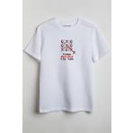 Merch&ice Think Outside The Box Önü Baskılı Unisex Tişört Beyaz 2XL