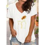 Mercoledi Kadın Siyah Baskılı Oversize T-Shirt Salaş %50 Pamuk %50 Polyester Kısa Kol Rahat Stil - 2XL