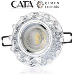 Mercora Tech Cata Ct 6595 Kristal Cam LED Spot Kasası - Altın