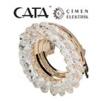 Mercora Tech Cata Ct 6596 Papatya Kristal Cam Spot Kasası - Altın