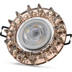 Mercora Tech Noas YL65 1687 Podos LED Çerçeveli 4000K Kristal Cam Spot Kasa - Priz ve Anahtar Için Uyumlu Çe - Altın