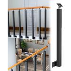 Merdiven Güvenlik Filesi Alan Optimizasyonlu Yan Montajlı Merdiven Korkuluğu, Kare Iç Mekan Merdiven Direği/Korkuluk Kolon Braketi, Dekoratif Korkuluk Basamak Direği(Black,15pcs)