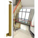 Merdiven Güvenlik Filesi Alan Optimizasyonlu Yan Montajlı Merdiven Korkuluğu, Kare Iç Mekan Merdiven Direği/Korkuluk Kolon Braketi, Dekoratif Korkuluk Basamak Direği(Gold,5pcs)