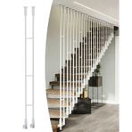 Merdiven Güvenlik Filesi İç Mekan Merdivenleri Için Ayarlanabilir Açılı Demir Korkuluklar, Dekoratif Merdiven Korkuluk Direği Braketi Yan Montajı, 1-2 Basamak(White,65cm(25 5/8"))