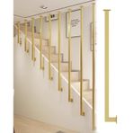 Merdiven Güvenlik Filesi L Şeklinde Merdiven Korkuluk Direkleri, Düz Ve Eğimli Merdivenler Için Merdiven Korkuluk Kolon Braketi Kiti, Demir Korkuluk Direği(Gold,185cm(72 7/8"))