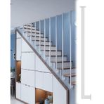 Merdiven Güvenlik Filesi L Şeklinde Merdiven Korkuluk Direkleri, Düz Ve Eğimli Merdivenler Için Merdiven Korkuluk Kolon Braketi Kiti, Demir Korkuluk Direği(White,85cm(33 1/2"))
