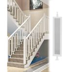 Merdiven Güvenlik Filesi Modern Merdiven Korkulukları, Temperli Camlı Direkler, Metal Iç Mekan Merdiven Korkuluğu Kiti, Basamaklı Kolon Korkuluk Sistemi(White,100cm(39 3/8"))