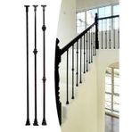 Merdiven Güvenlik Filesi Modern Siyah Iç Mekan Merdiven Korkuluk Dikmeleri, Yerden Monte Korkuluk Direği 2 4 6 8 10'lu Paket, Dekoratif Merdiven Dikmesi(Style-1,6 kit,70cm/27.5inch)