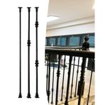 Merdiven Güvenlik Filesi Modern Siyah Iç Mekan Merdiven Korkuluk Dikmeleri, Yerden Monte Korkuluk Direği 2 4 6 8 10'lu Paket, Dekoratif Merdiven Dikmesi(Style-d,9 kit,80cm/31.5inch)
