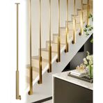 Merdiven Güvenlik Filesi Yan Montajlı Dekoratif Iç Ve Dış Mekan Merdiven Korkuluğu, Çatı Katı Merdiven Korkulukları 61 91 122 142 183 cm, Apartman Spiral(Gold,74inch/187.9cm)