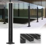 Merdiven korkulukları, 10-12 mm Cam için Cam Merdiven Korkuluk Direği Sistemi 304 Paslanmaz Çelik Cam Korkuluk Korkuluk Direği 80 105 cm Orta Köşe Ucu Küpeşte Korkulukları (Renk: Siyah, Boyut: MISIR