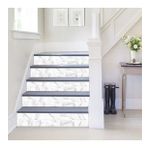 Merdiven Sticker Folyo Kaplama (18x120 cm 5 Adet) Beyaz Mermer Duvar Karo