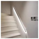 Merdivenler için LED Alüminyum Küpeşte - Işıklı Duvara Monte Korkuluk - İç Mekan Merdiven Küpeşte (Renk: Beyaz Boyut: 39.3"/1m) - Modern Güvenlik Aydınlatma Çözümü