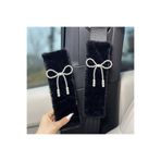 merdümek Bow ribbons peluş Emniyet kemeri kılıfı - oto Emniyet kemeri aksesuarı 2 adet siyah
