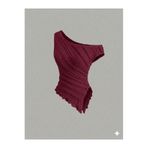 meren like your style bordo kayık yaka fırfırlı kumaş asimetrik etek gücü üst bluz