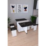 MERETTO Pratik Katlanır Açılır Kapanır Katlanabilir Taşınabilir Siyah Yemek Masası 4 Kişilik Balkon Masası