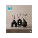 Mergen Art 3'lü Taş Tozu 3 Boy Dekoratif Vazo Seti - Ev ve Ofis Dekorasyonu İskandinav Minimalist Salon Objesi