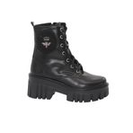 MergenShoes 3088 Siyah Fermuarlı Bağcıklı Kadın Bot